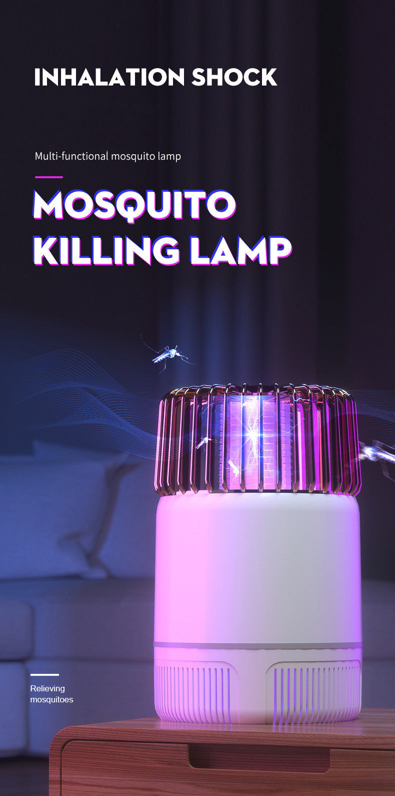 Lámpara Atrapa Mosquitos USB Silenciosa