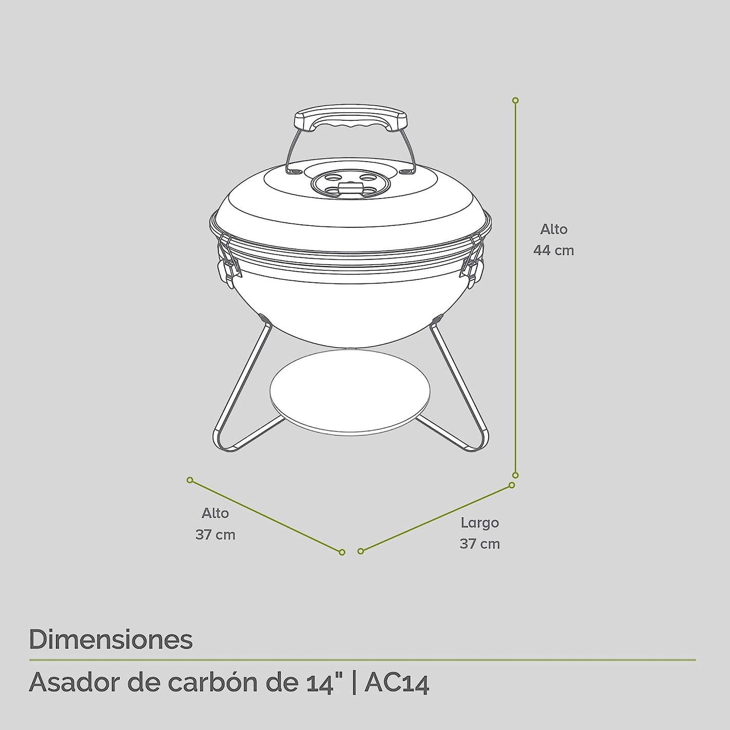 Asador Portatil Avera de 14"