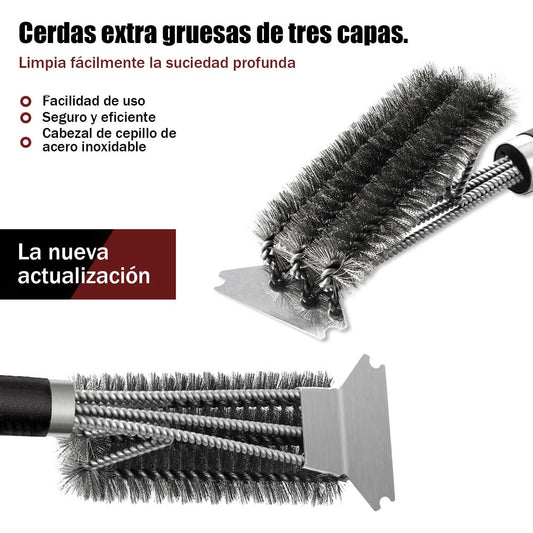 Cepillo Limpiador de Parrilla Resistente de 18 pulgadas
