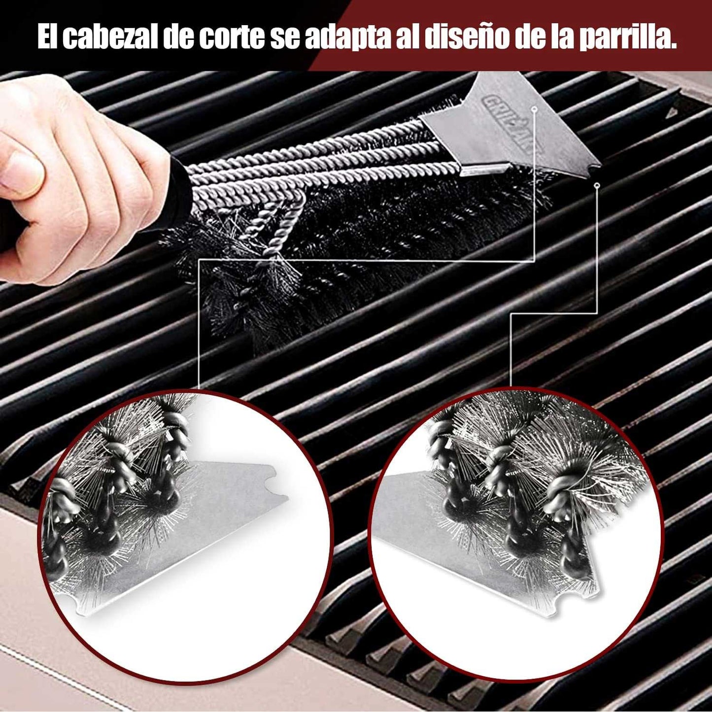 Cepillo Limpiador de Parrilla Resistente de 18 pulgadas