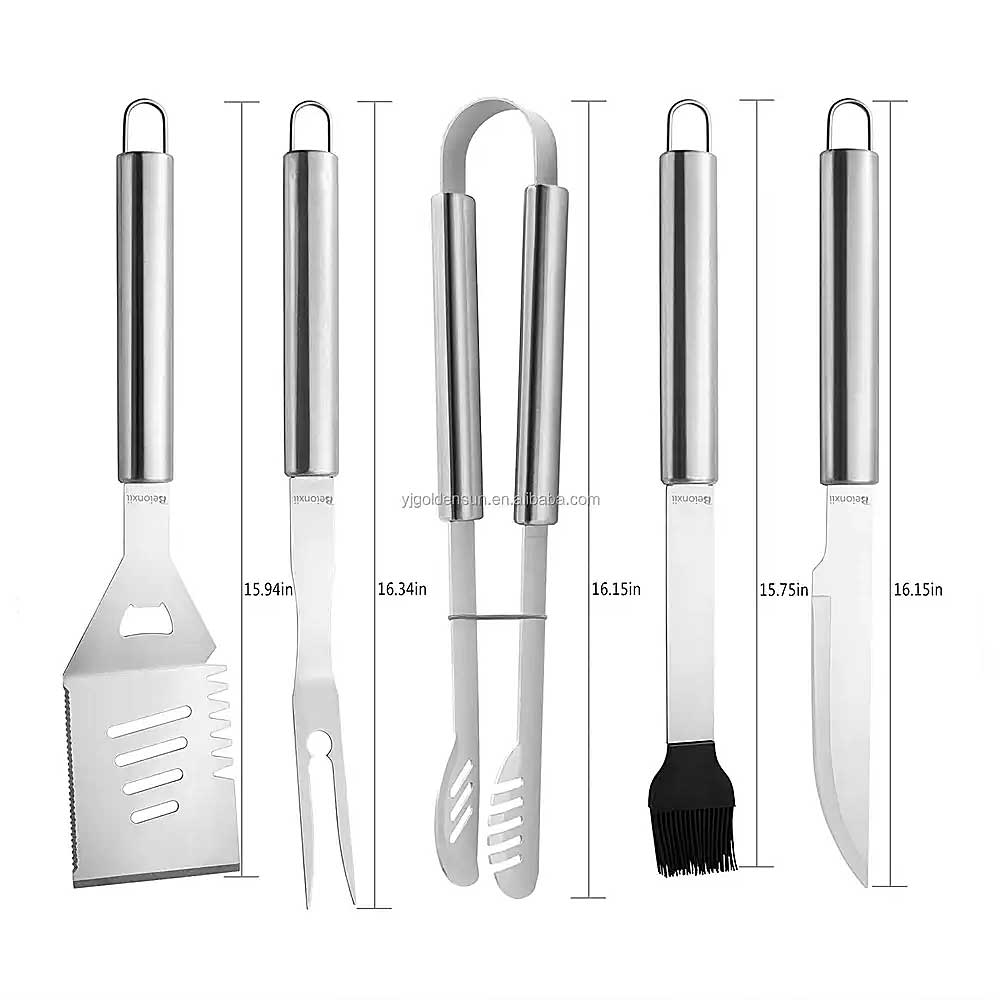 Juego de 24 Accesorios de Acero Inoxidable para Parrilla con Estuche de Aluminio