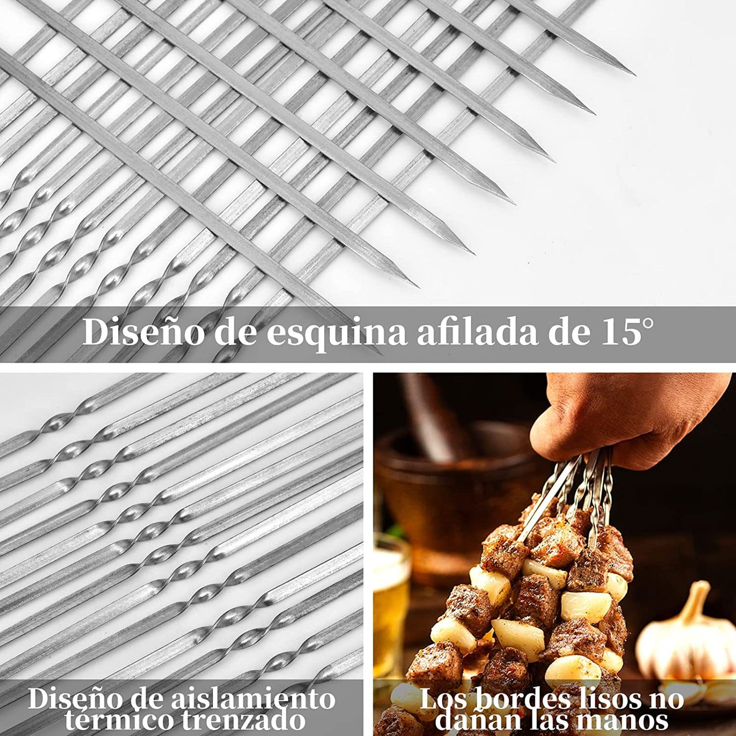 50 pinchos en acero inoxidable HuluHouse
