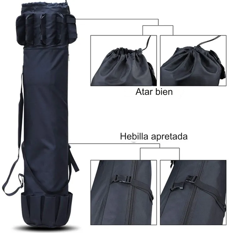 Bolsa Multifuncional de Lona Duradera para Cañas de Pescar