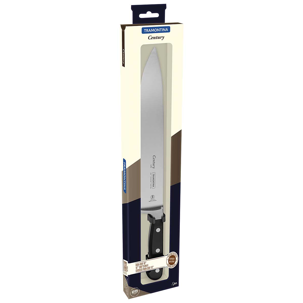 Cuchillo de Chef 10" Tramontina Century mango de policarbonato y fibra de vidrio