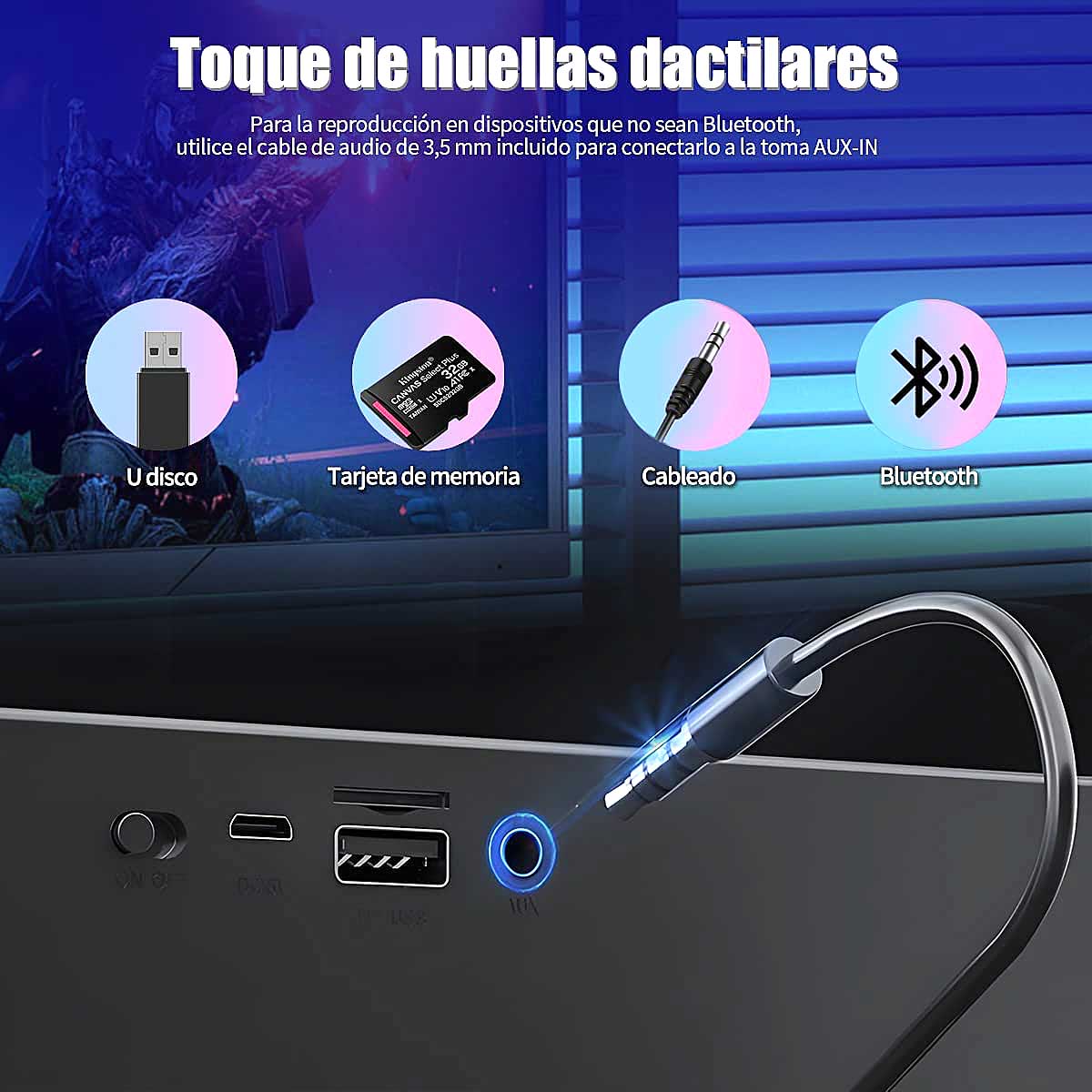 Bocinas Bluetooth 5.1 AXIDUN con Subwoofer