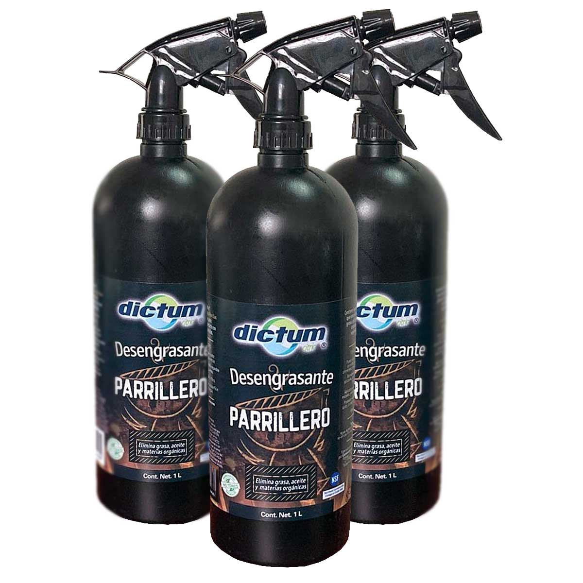 Set de 3 desengrasantes Biodegradables Parrillero Dictum Citric 1L