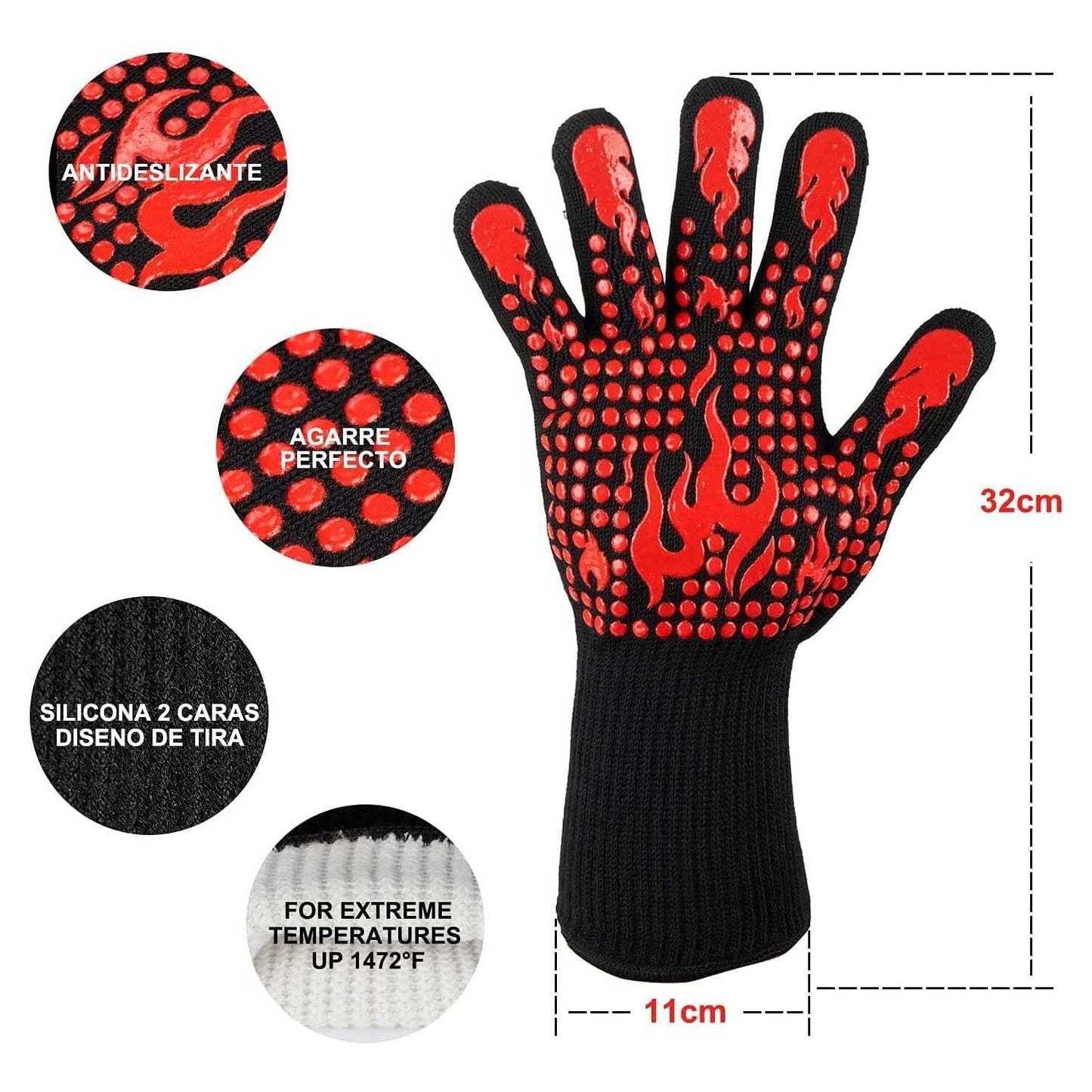 Guante para asar SPOWAY color rojo