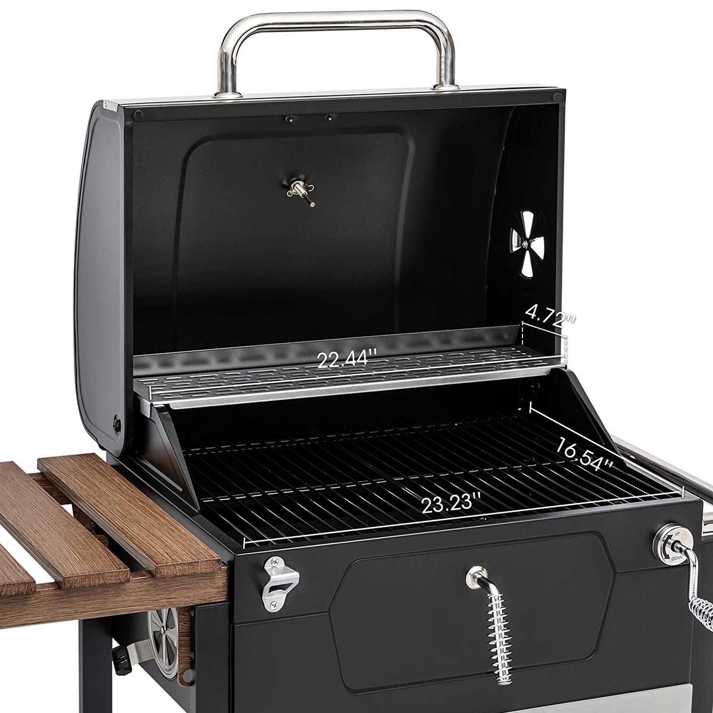 Asador con manivela para la bandeja