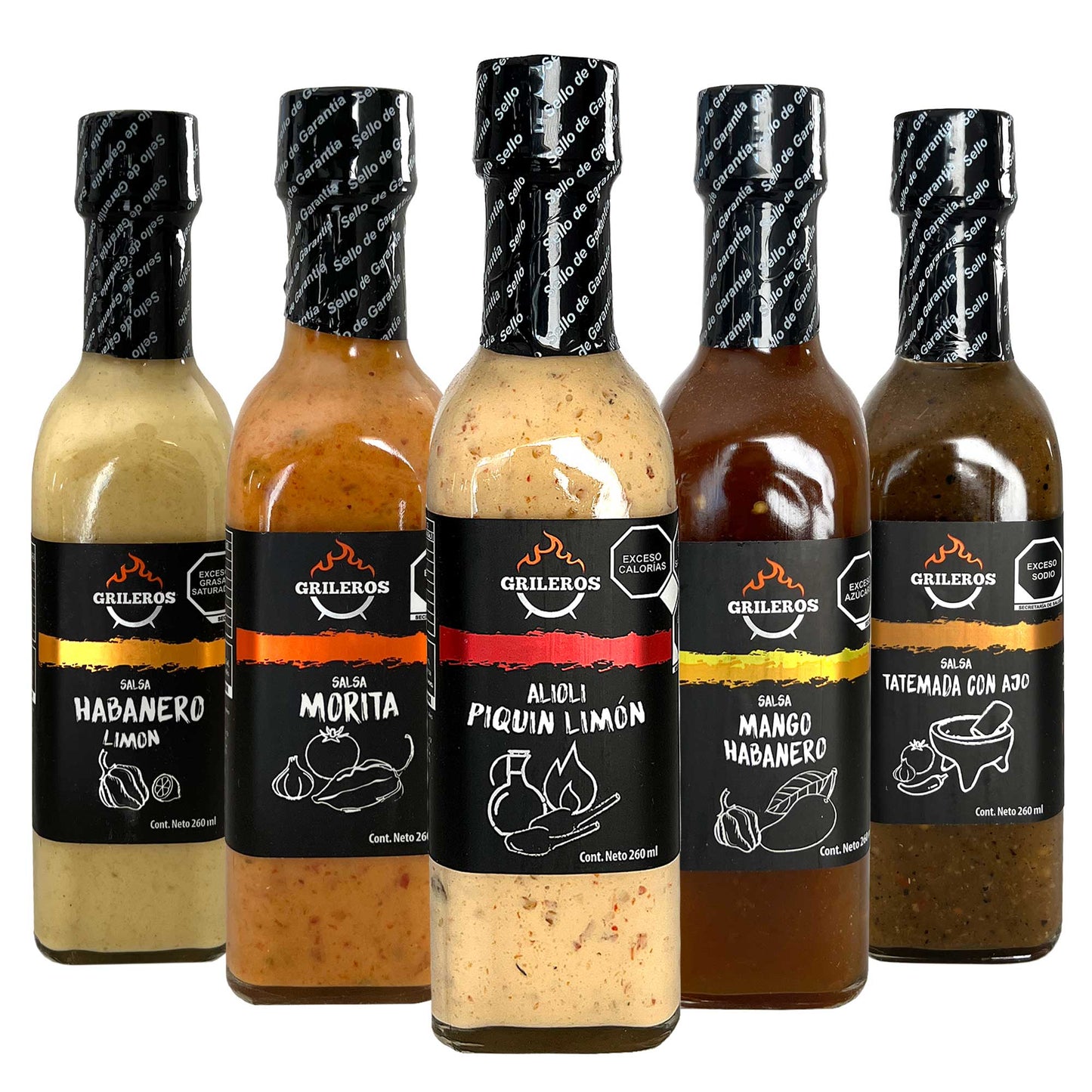 Kit 5 Salsas Gourmet Grileros