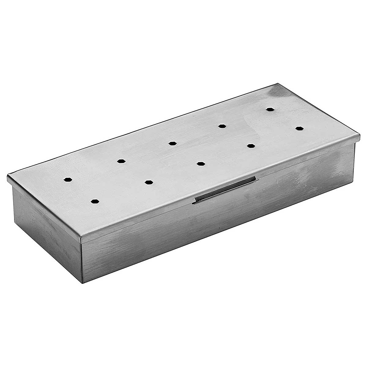 Caja para ahumar en acero con tapa perforada está hecha para eliminar el humo, lo que significa que no tiene que preocuparse por el fuego mientras cocina.