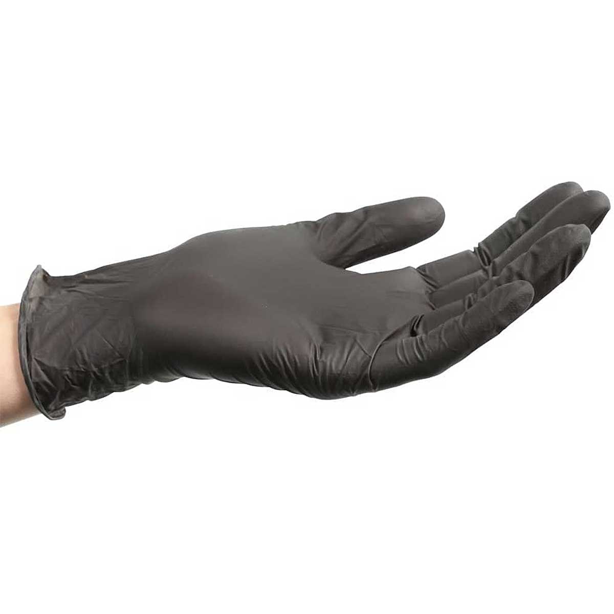 Guantes de nitrilo negro ForPro para cocina en tamaño mediano, caja con 100 piezas"