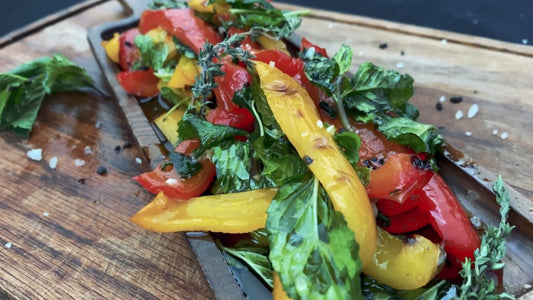 Recetas tiogrill - Pimientos asados a la menta