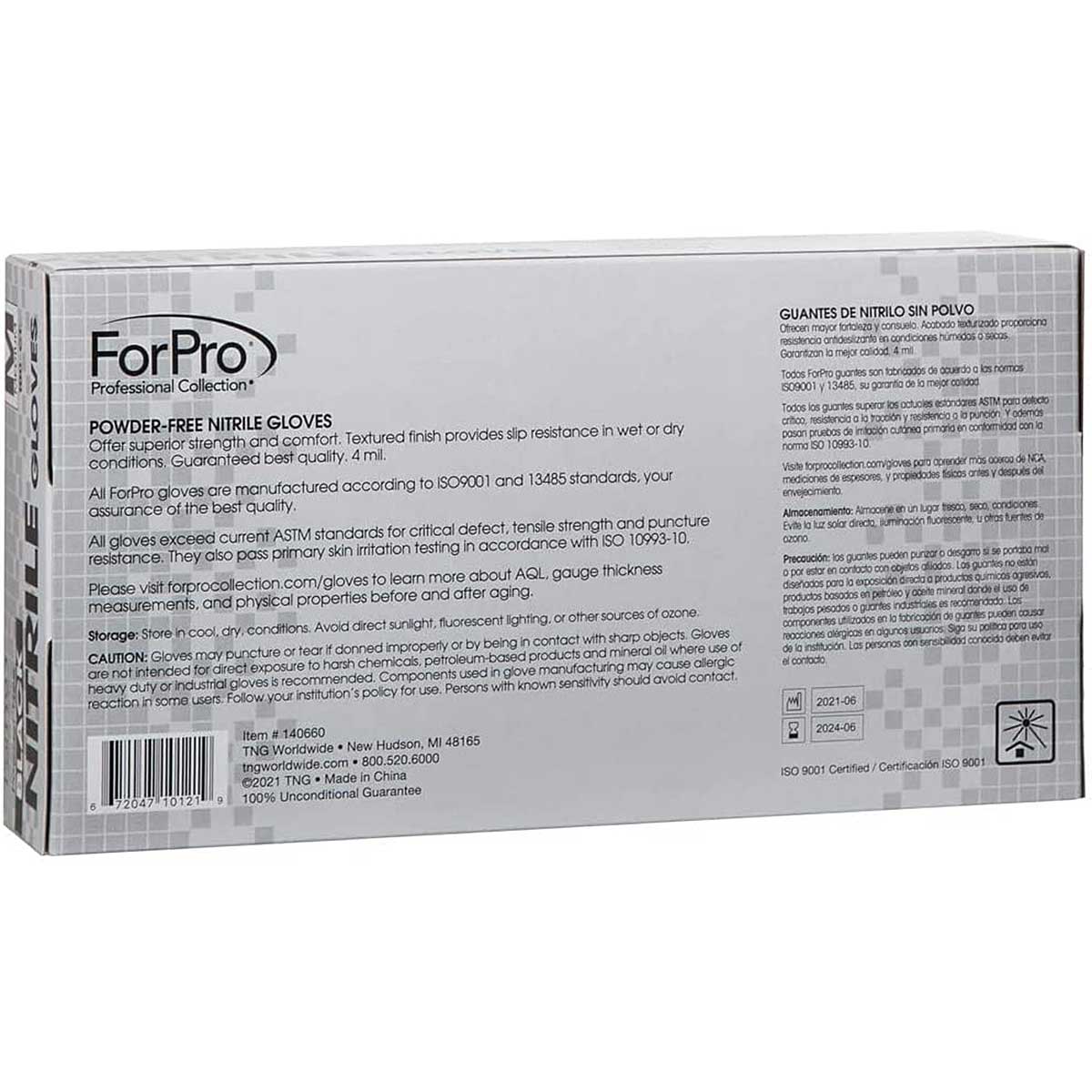 Guantes de nitrilo negro ForPro para cocina en tamaño mediano, caja con 100 piezas"